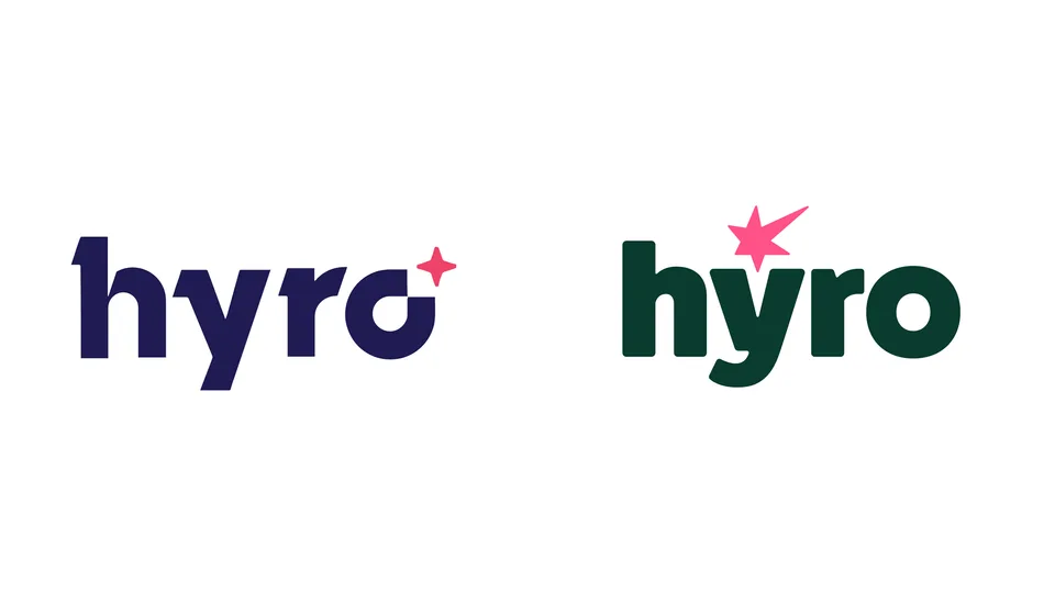 صورة من Brand New (UnderConsideration) · UnderConsideration عن هوية Hyro Spotted before after