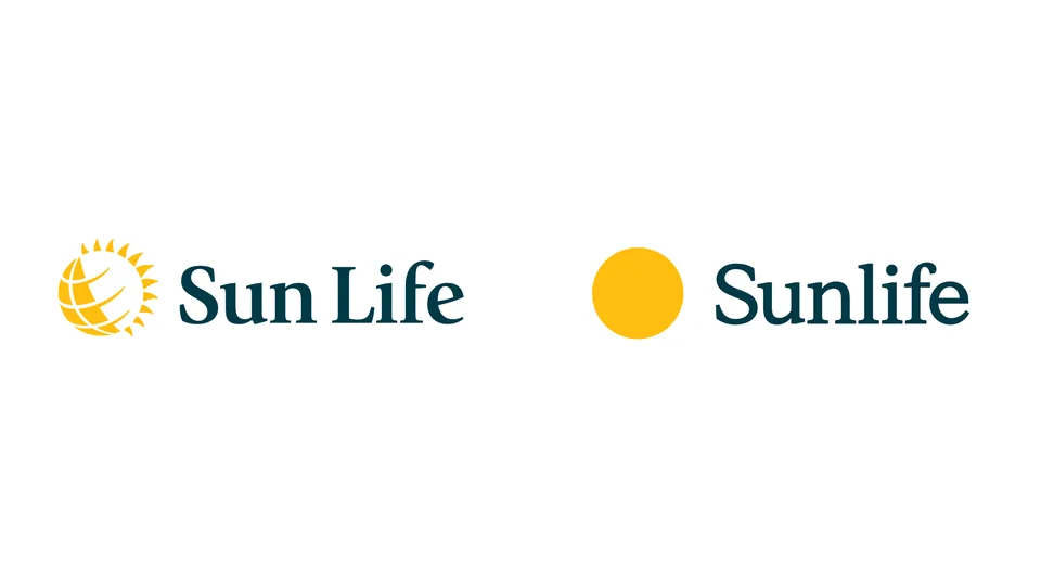 صورة من Brand New (UnderConsideration) · UnderConsideration عن هوية Sunlife Spotted before after